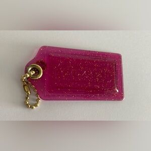 Coach Poppy Pink Glitter Keychain Hangtag Charm